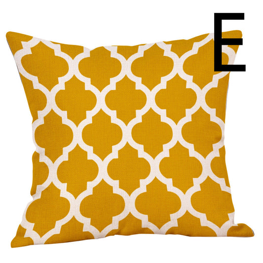 Digital Printing Geometric Series Themed Pillow Against The Waist Of The Car Sofa