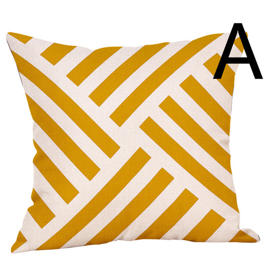 Digital Printing Geometric Series Themed Pillow Against The Waist Of The Car Sofa