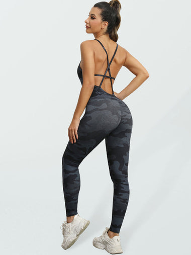 Women's sexy backless yoga fitness jumpsuit